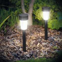 LED-es kültéri szolár lámpa fekete