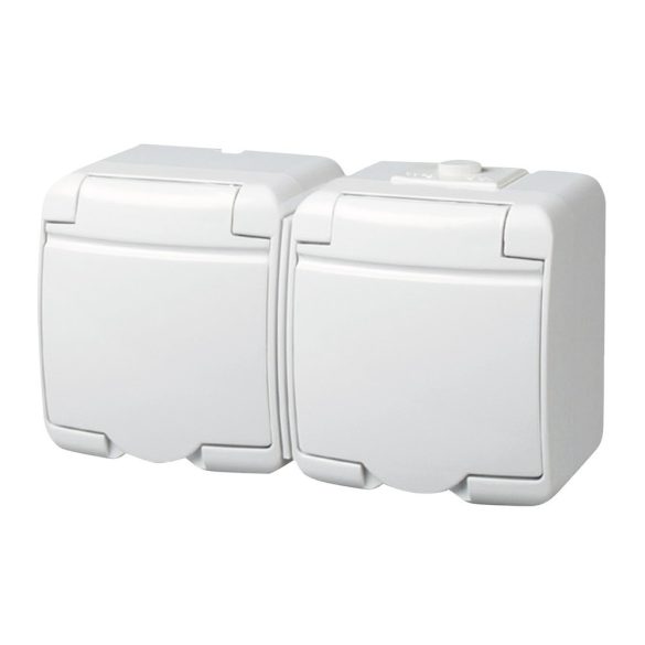 Aquastar Dugalj 2x(2P+F) 16A/250V vízm fk IP44