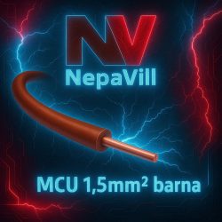 H07V-U 1x1,5 barna műa szig rézvezeték 450/750V MCU